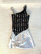 Black  Silver Youth  Adult 2 Piece Dance Costume