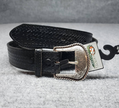 Nocona Belt Company Black Tooled Western Belt Size 44\
