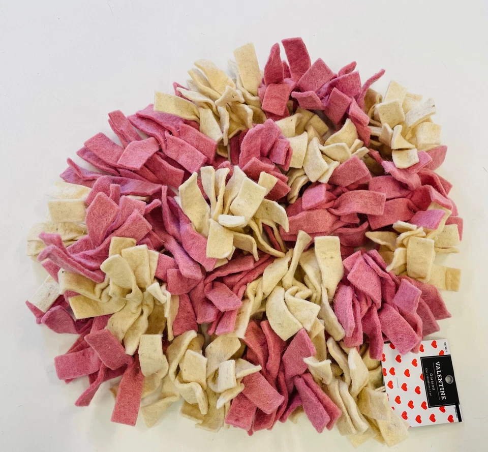 6 pies Guirnalda de Lana Rosa y Natural San Valentín Pascua Decoración Habitación Niños Baby Shower Foto 2 de 2