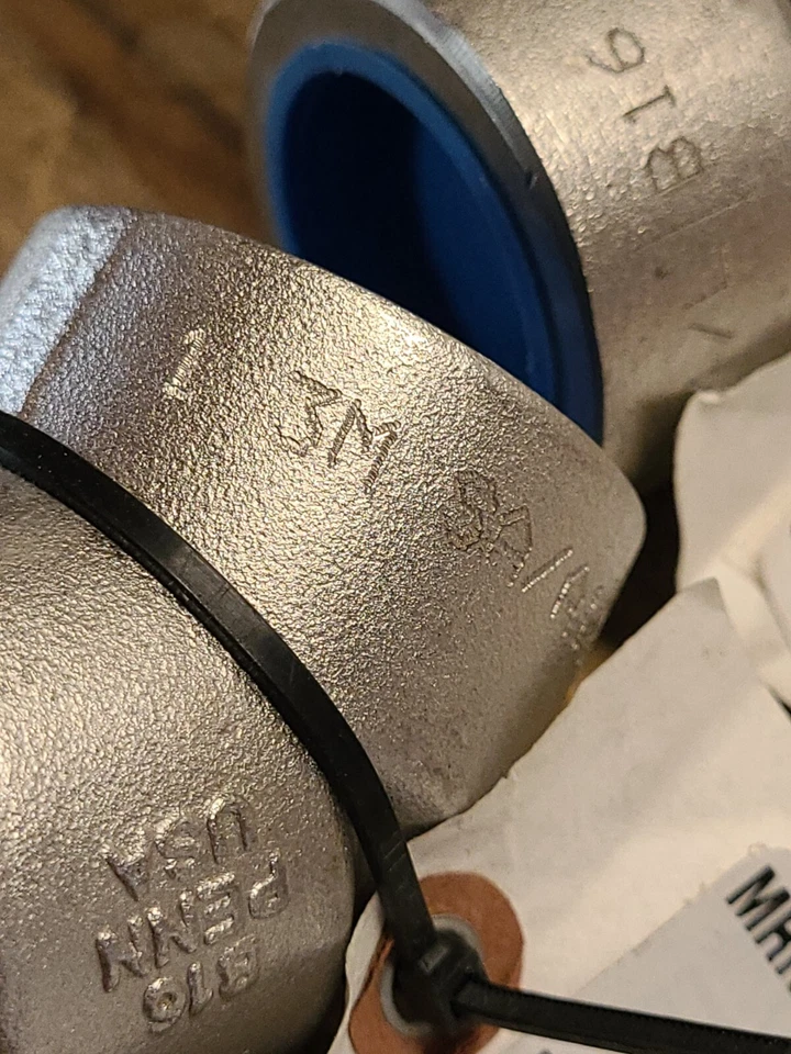 (2)1" 3000# Socket-Weld 45° Elbow 304/L SS Pipe Fittings..LOT OF 2..PENN - Image 3 of 4