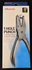Officemate - 1 Hole Punch - 5 Sheet Capacity - 1/4" Diameter Hole - Silver