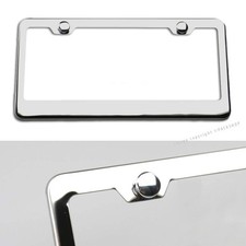 For Bmw Cadillac All Universal Chrome Mirror Stainless Steel License Plate Frame