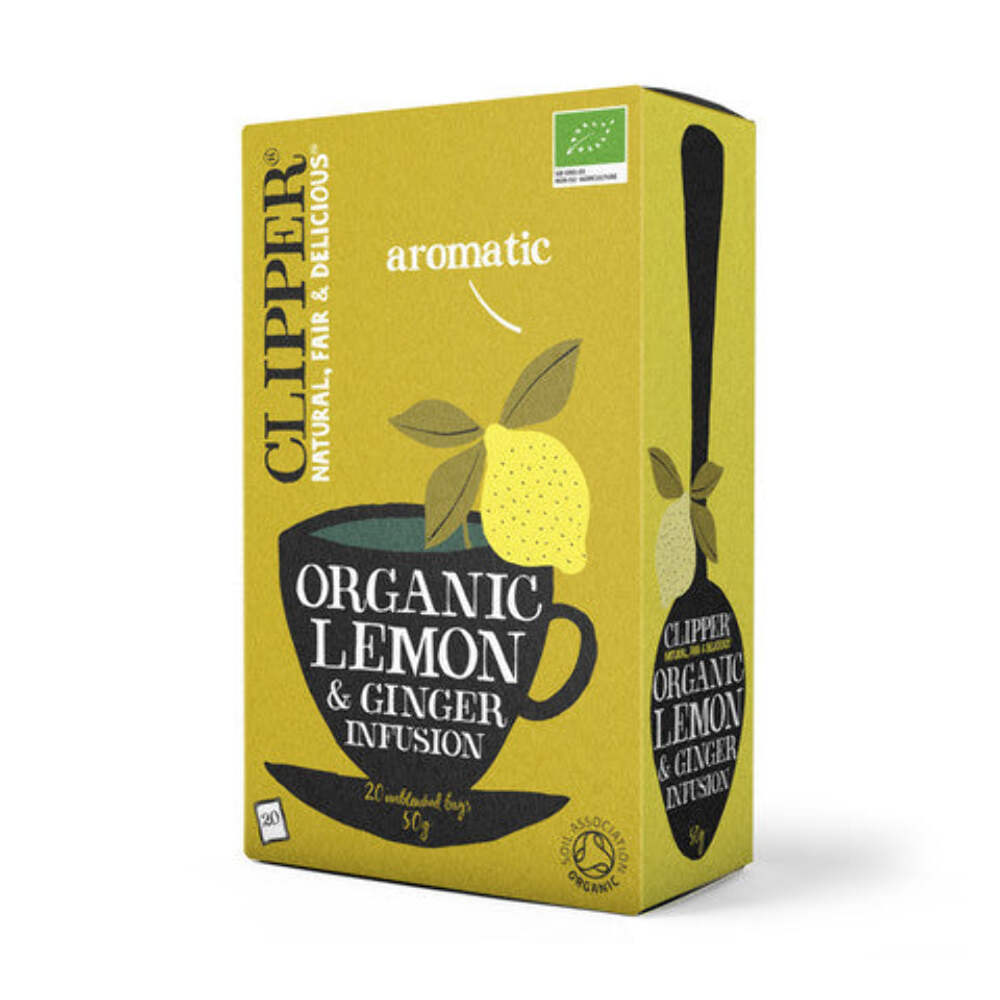 Clipper Lemon & Ginger Organic Tea Bags 20 Bags x 6 Pack