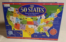 The 50 States Magnetic Puzzle Map - COVER AND MAP ONLY - NO BOOK