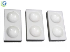 3X Dental Porcelain Small Mixing Ceramic Watering Wet Tray Pallete & Lid 2 Holes