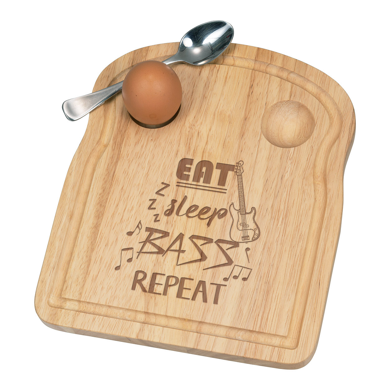 Eat Sleep Bass Repeat Breakfast Dippy Egg Cup Board Music Rock Joke Guitar Funny