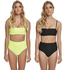 Urban Classics Femmes Haut Taille Bikini Bandeau Rib Maillot Sexy Fluo Plage Cup
