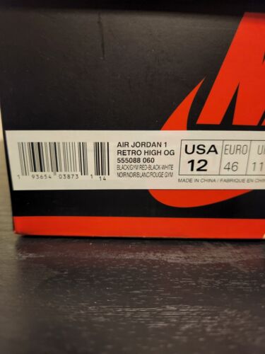 AIR JORDAN 1 RETRO HI OG "BLACK GYM RED" Satin (555088-060) NIB- Rare Sz:12 - Picture 2 of 8