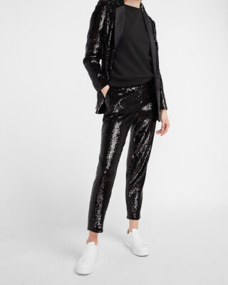 NEW EXPRESS $108 BLACK HIGH WAISTED SEQUIN ANKLE PANTS SZ XL EXTRA LARGE |  eBay