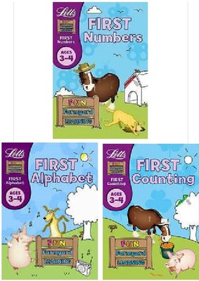 NEU x 3 Letts FARMYARD (Alter 5 - 6) ERSTE Handschrift Multiplizieren Teilen Hinzufügen Subtra