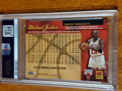 1998 ULTRA MICHAEL JORDAN GOLD MEDALLION 85G CHICAGO BULLS PSA 10