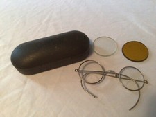 Vintage Wilson Googles Eye Glasses Bifocals W/Metal Case
