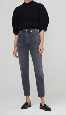 Citizens of Humanity Jolene High Rise Vintage Slim Secrets Sz 27 $218 Black
