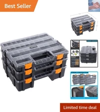 Tool Box Organizer - 3-in-1 Portable Parts Organizer with 52 Customizable Com...
