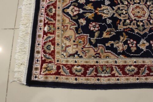Rugstc 2x3 Pak Perser Blau Vorleger, Handgeknüpft, Geblümt mit Seide/Wollflor - Bild 5 von 5