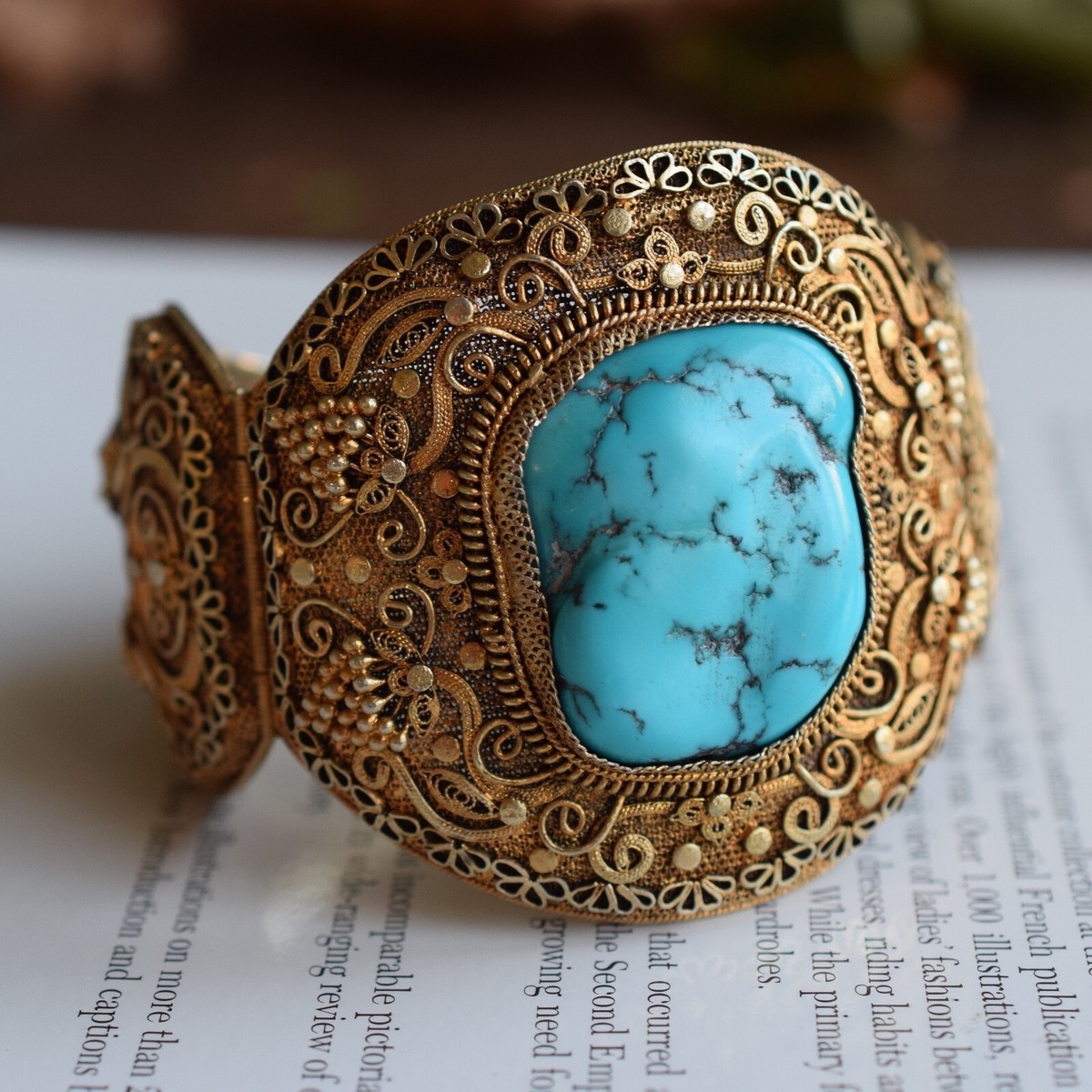 Chinese Antique filigree sterling silver bracelet bangle