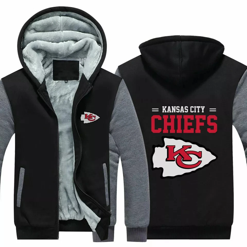 Men's Kansas City Fleece Zip-Up Hoodie Winter Jacket