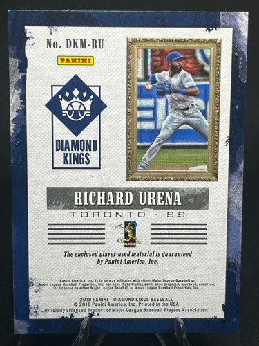 Richard Ureña 2018 Diamond Kings DK Materials parche usado por el jugador #DKM-RU Toronto - Imagen 2 de 2