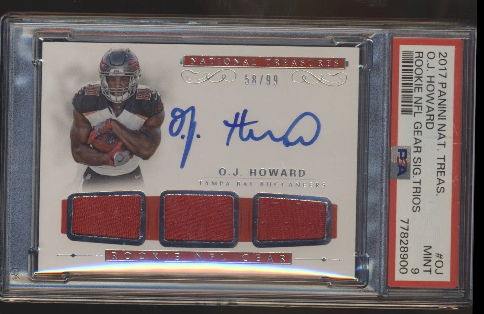 OJ Howard Panini National Treasures Rookie NFL Gear Signature Trios #OJ Base