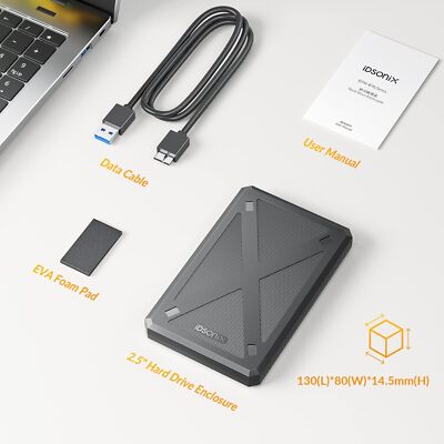 2.5'' Zoll SATA SSD HDD Festplattengehäuse USB 3.0 Externes Gehäuse Festplatte