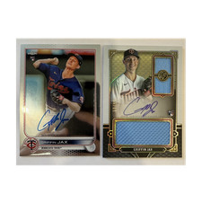 Griffin Jax Minnesota Twins Autograph Rookie Relic Card Lot of 2