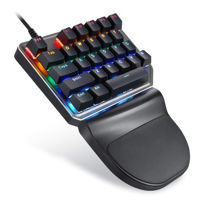 K27 One Handed Mechanical Mini Gaming Keypad 27 Keys 9 LED Backlit USB Wired