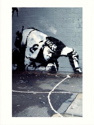 Banksy schnaubender Kupferdruck 30x40cm ungerahmt