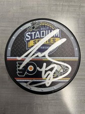 Tyler Kennedy Pittsburgh Penguins Stadium Series signed logo puck Coa 