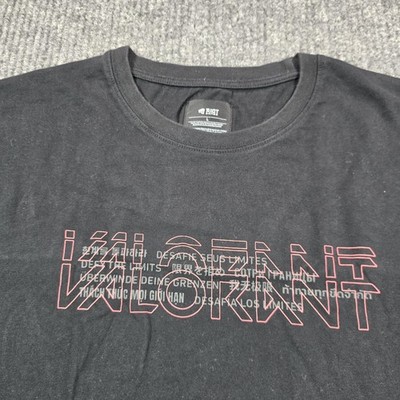 Riot Games Valorant Shirt Mens Large Black Logo Graphic Gamer Crewneck Tee