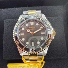 Invicta Pro Diver Watch Men 43mm Black Dial Two Tone Bracelet Round 49706