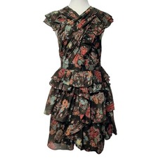 Ulla Johnson Sarafina Dress Fern Green Mini Floral Halter Dollette Fairy Size 4