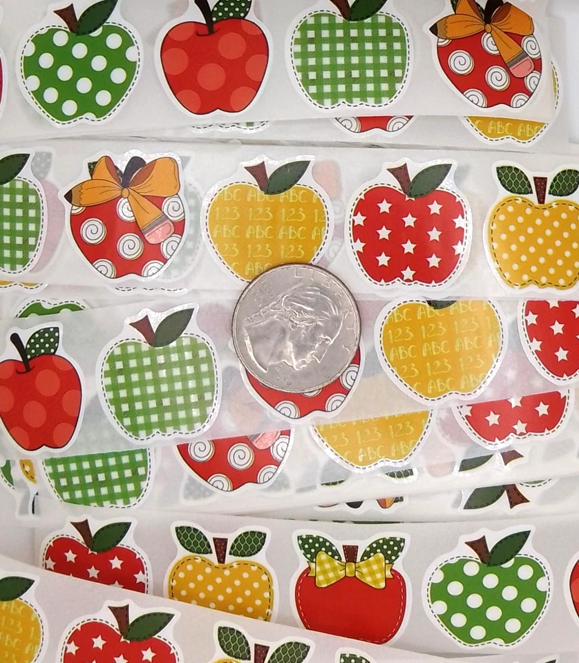 25 pegatinas Apple/rojo/dorado/verde/libro de recortes/planificadores/artesanías/diarios/1 pulgada Foto 2 de 4