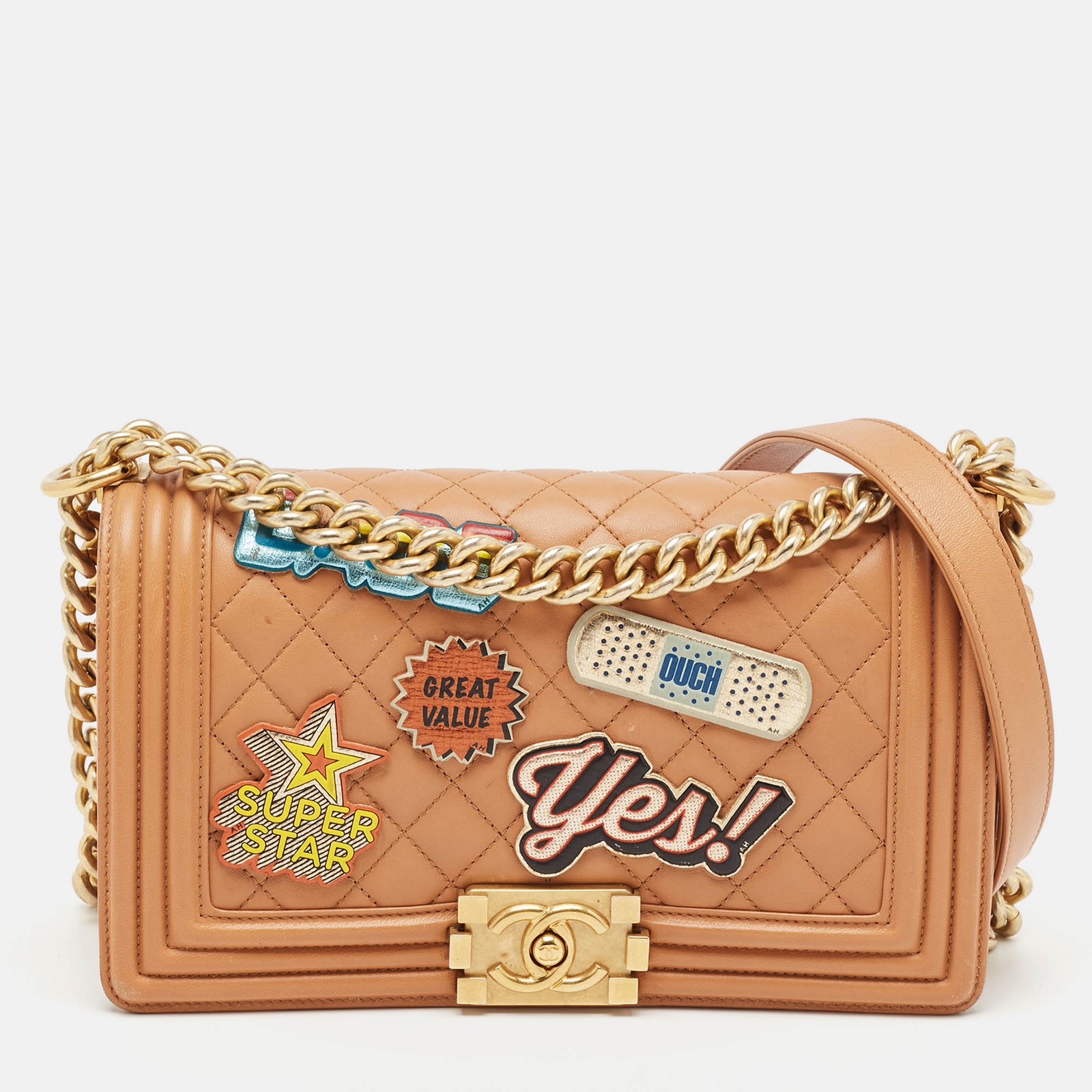 Chanel Medium Boy Flap Bag in Brown Quilted Leather