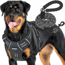 Heavy Duty Tactical Dog Harness for Large Dogs, No Pull Adjustable Pet Harness-L