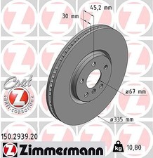 2x ZIMMERMANN Bremsscheibe Vorderachse u.a. für BMW, MINI