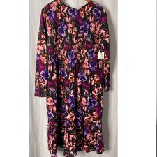 NWT Terra Sky Womens Floral Tiered Maxi Dress | Size 14 | Cottage Flowy Ruffle