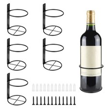 6 Pcs Spiral Wall Mounted Wine Rack, Metal Bottle Display Holder for Storage ...