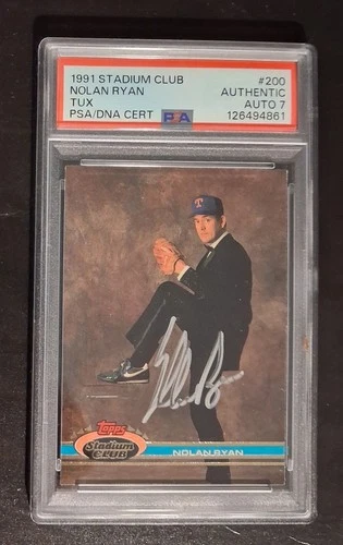 1991 Stadium Club Tux Nolan Ryan Texas Randers #200 PSA Auto 7