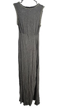 Free People Womens S Sabrina Maxi Knit Dress Gray Speckled Sleeveless Cotton