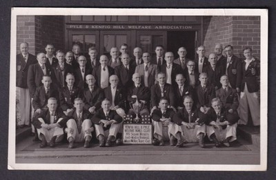 Glamorgan Bridgend PYLE & KENFIG HILL Welfare Association Bowls 1951 Team RPPC
