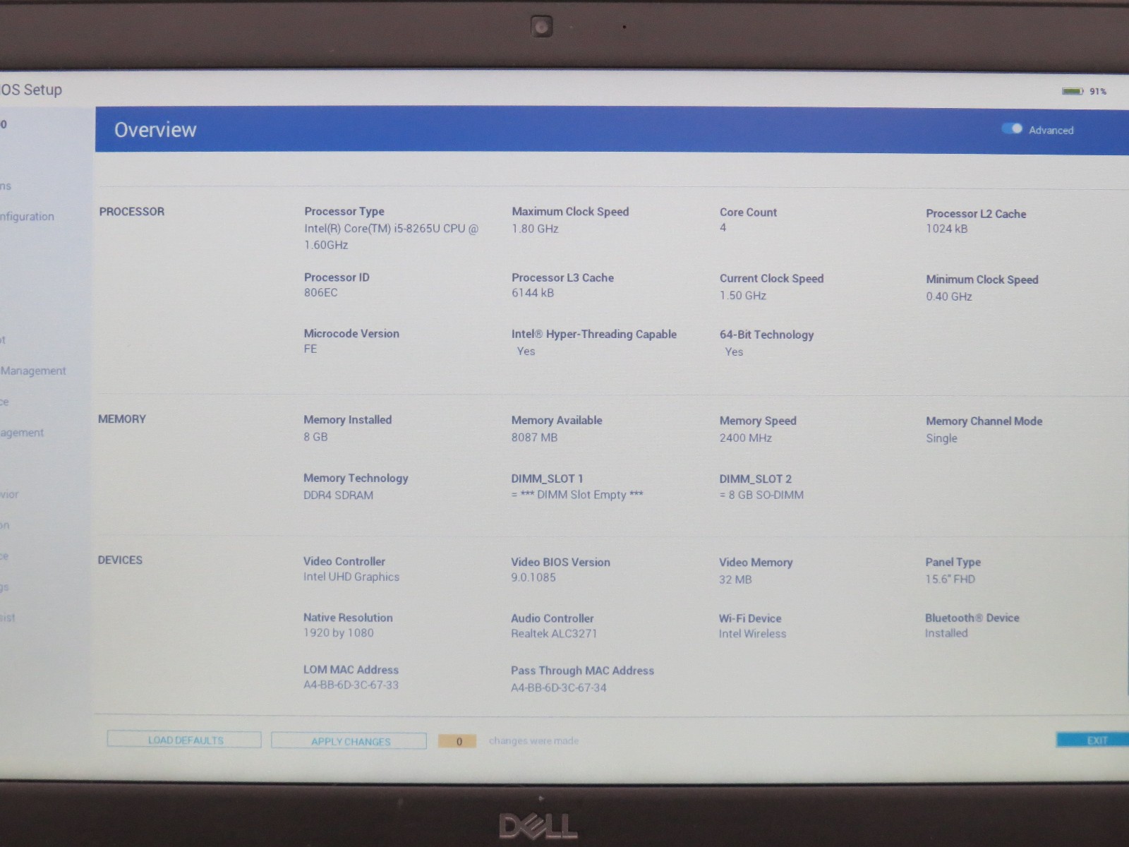 Dell Latitude 3500, 15.6-Inch Laptop, with Intel Core i5 8th Gen., No OS