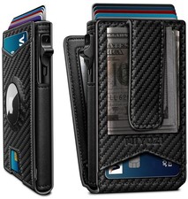 Airtag Wallet for Men Money Clip 9-Card Pop-Up Credit Card Holder with ID Win...