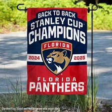 Florida Panthers 2025 2024 Stanley Cup Champions Double Sided Garden Flag
