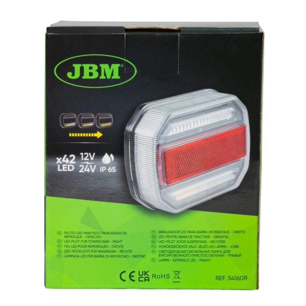 Feu arriere LED droite pour remorque multi-voltage eclairage plaque 4 fonctions
