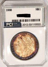 1880-P Better Date Gem BU + Lovely  Toned Clean Cheek Morgan Dollar