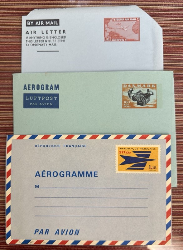 France CFA Reunion  Denmark Liberia Aerogramme Plane Umbrella