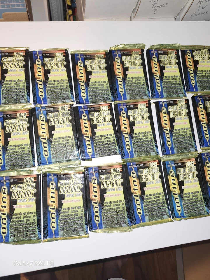 Paquetes de tarjetas de béisbol de las Grandes Ligas Pacific Online 1998 ¡Lote de 18 paquetes sellados! Foto 3 de 4