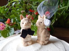 Cat Kitten Unpainted Wedding Cake Topper Love Bride Groom Engagement Anniversar