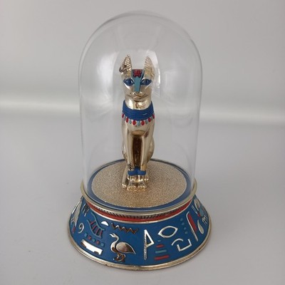 Franklin Mint Ancient Egypt Glas Domed Figur Sacred Bast Cat Limited Edition