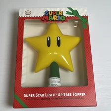 Nintendo Super Mario 9" Super Star Light Up LED Plug In Christmas Tree Topper